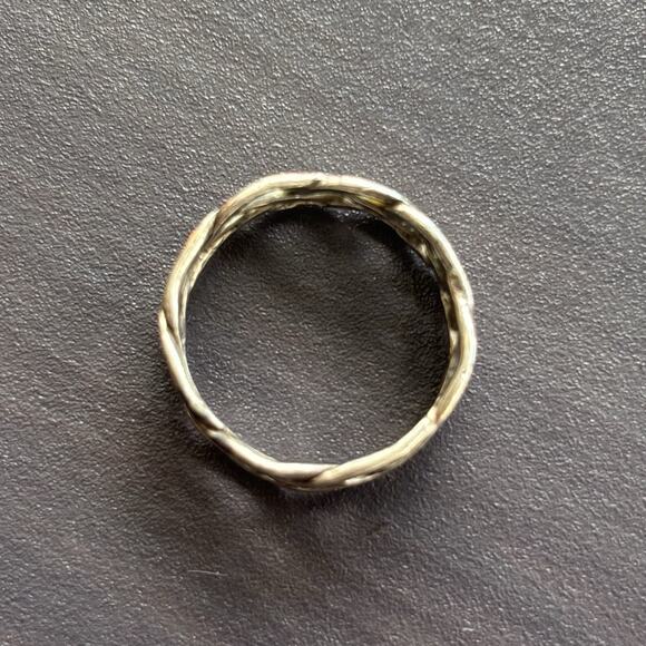 Thailand 925 Sterling Silver Stacked Woven Ring Band Sz 6.5 Vtg Classic - Picture 4 of 10